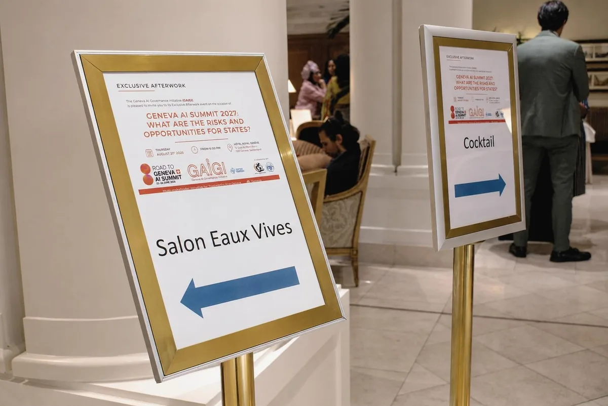 Panneaux d'accueil de l'Afterwork à l'entrée de l'hôtel